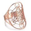 Metatrons Cube Ring Rose Gold Stainless Steel Sacred Geometry Band