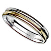 Minimalist Gold Wedding Band Silver Stainless Steel Promise Ring Side View