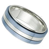 Minimalist Light Blue Spinner Ring Stainless Steel Anti-Anxiety Band Bottom View