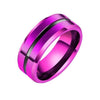 Modern Black and Purple Ring Stainless Steel Wedding Band Purple Only Left View