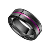 Modern Black and Purple Ring Stainless Steel Wedding Band Black Only Right View
