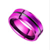 Modern Black and Purple Ring Stainless Steel Wedding Band Purple Only Right View