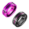 Modern Black and Purple Ring Stainless Steel Wedding Band