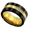 Modern Black Gold Spinner Ring Mens Stainless Steel Anti Anxiety Band Side View