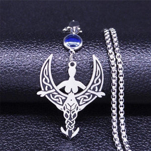 Moon Goddess Necklace Stainless Steel Rhiannon Wicca Pagan Pendant