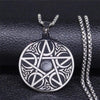 Moon Pentacle Pendant Stainless Steel Crescent Star Protection Necklace