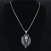 Mystical Wolf Necklace Silver Stainless Steel Wolves Pendant Far View