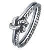 Nautical Sailor Knot Ring Womens Silver Stainless Steel Promise Band Left View