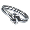 Nautical Sailor Knot Ring Womens Silver Stainless Steel Promise Band Bottom View