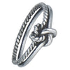 Nautical Sailor Knot Ring Womens Silver Stainless Steel Promise Band Right View