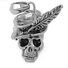 New Orleans Voodoo Witch Doctor Skull Stainless Steel Pendant Necklace