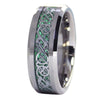 Nordic Viking Celtic Knot Tungsten Dragon Ring With Green Carbon Fiber Inlay 2