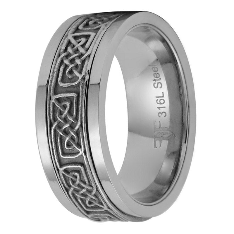 Norse Knot Viking Spinner Ring Stainless Steel Celtic Anti Anxiety Ban