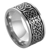 Norse Knotwork Ring Black Silver Stainless Steel Celtic Viking Weave Band