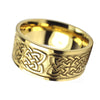 Norse Knotwork Ring Gold Stainless Steel Mens Viking Wedding Band 10mm Bottom