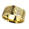 Norse Knotwork Ring Gold Stainless Steel Mens Viking Wedding Band 10mm Top