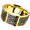 Norse Knotwork Ring Gold Stainless Steel Viking Celtic Wedding Band Bottom