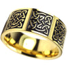 Norse Knotwork Ring Gold Stainless Steel Viking Celtic Wedding Band Top