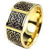 Norse Knotwork Ring Gold Stainless Steel Viking Celtic Wedding Band