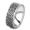 Norse Knotwork Ring Stainless Steel Genderless Viking Wedding Band Left View