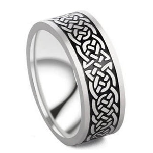 Norse Knotwork Ring Stainless Steel Genderless Viking Wedding Band