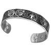 Norse Tree of Life Bracelet Stainless Viking Falcon Yggdrasil Cuff Top View