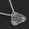 Norse Trinity Knot Necklace Stainless Steel Triquetra Rune Pendant Flat View