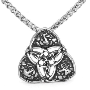 Norse Trinity Knot Necklace Stainless Steel Triquetra Rune Pendant