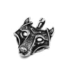 Norse Wolf Necklace Stainless Steel Viking Geri Freki Fenrir Pendant Side