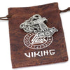 Norse Wolf Thors Hammer Necklace Stainless Steel Viking Vegvisir Mjolnir Pendant Pouch