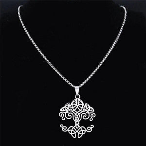 Norse Yggdrasil Necklace Stainless Steel Celtic Tree of Life Pendant