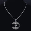 Norse Yggdrasil Pentacle Necklace Stainless Steel Viking Tree of Life Pendant On Chain