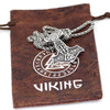 Odins Ravens Thors Hammer Viking Necklace Stainless Steel Valknut Pendant With Pouch