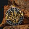 Odins Ravens Viking Necklace Silver Gold Stainless Steel Norse Crows Pendant Close View