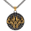 Odins Ravens Viking Necklace Silver Gold Stainless Steel Norse Crows Pendant