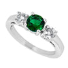 Past Present Future May Birthstone Ring - Emerald CZ Stone