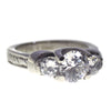 Past Present Future Three CZ Stone Engagement Stainless Steel Ring