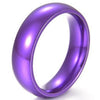 Perfectly Purple Ring Stainless Steel Majestic Wedding Band 6mm Left View
