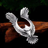 Phoenix Necklace Silver Stainless Steel Firebird Falcon Pendant Wood Background