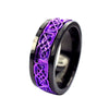 Purple Norse Viking Spinner Ring Black Stainless Steel Celtic Anti Anxiety Band Far View
