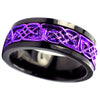 Purple Norse Viking Spinner Ring Black Stainless Steel Celtic Anti Anxiety Band New Top