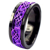 Purple Norse Viking Spinner Ring Black Stainless Steel Celtic Anti Anxiety Band New View