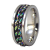 Rainbow Chain Fidget Spinner Stainless Steel Ring