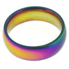 Rainbow Color Comfort Fit Stainless Steel Ring