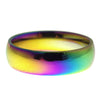 Rainbow Color Domed Comfort Fit Hypoallergenic Stainless Steel Ring