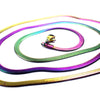 Rainbow Herringbone Chain Womens Stainless Steel Necklace In Coil