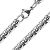 Rolo Chain Silver Stainless Steel Round Box Necklace 4mm Genderless