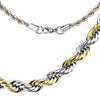Rope Chain Necklace Gold Silver Stainless Steel 6mm 20-30in