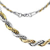 Rope Chain Necklace Two-Tone Gold Silver Stainless Stainless Steel 7mm Left View