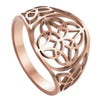 Rose Gold Celtic Circle Knot Ring Stainless Steel Trinity Star Band Right View